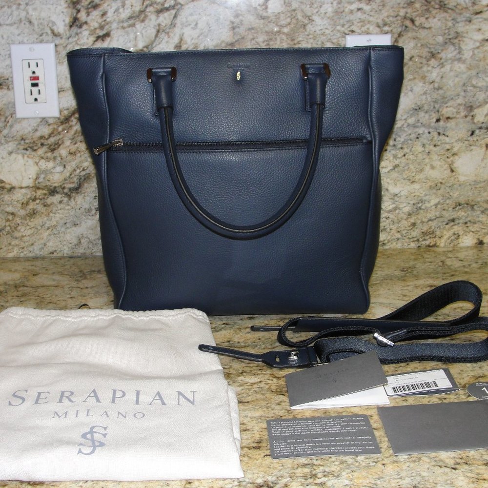 BARNEYS $1,320 SERAPIAN LUXE MEN CERRATO BLUE TOTE